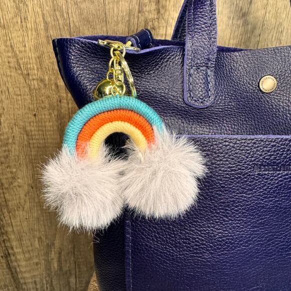 Macrame Rainbow Purse Charm Macrame Keychain NeW FAST SHIP Bag Flair - Picture 1 of 3
